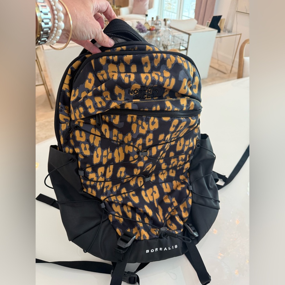 The North Face Borealis Backpack in Leopard and Black